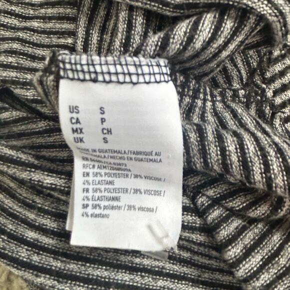 American Eagle Soft & Sexy Striped Lace-Up Lightweight Hoodie Tee Size Small - Picture 10 of 13